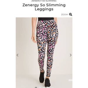 Chicos Zenergy Neon Leopard Active Leggings 12/14 2P